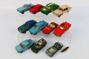 Tri-ang - Spot-On - Lion Car - 11 x unboxed models, Aston Martin DB3 # 113, Volvo 122S # 216,