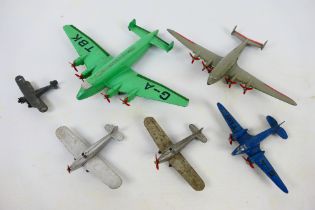 Dinky Toys - Six unboxed Dinky Toys model aircraft.