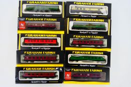Graham Farish - A rake of 10 boxed N gauge coaches from Graham Farish.