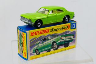 Matchbox - Superfast - A rare boxed Ford Zodiac in lime green with wide wheels # 53.