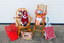 Palitoy Doll - Dolls Chair - Dolls High Chair - Sewing Machine.