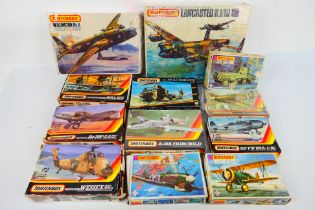 Matchbox - 12 x boxed aircraft model kits including Wellington MkX in 1:72 scale,