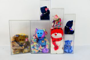 Ty Beanies - Nine Ty Beanies housed within seven perspex display cases.