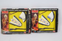 Geyper Man (Spain) - Two boxed Geyper Man #7513 Indian Chief Action Man figure accessories.