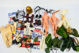 Palitoy - Hasbro - Action Man - 2 x painted head figures and a collection of clothing and