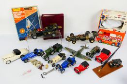 Corgi - Airfix - Bburago - Radio Shack - A collection of kit built model cars and empty boxes