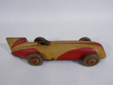 Chad Valley - A clockwork pressed metal Land Speed Record Car # 10003.
