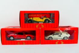 Tonka Polistil - Three boxed diecast model cars from Tonka Polistil in 1:16 scale including Ferrari