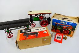 Mamod - 2 x boxed models, a Steam Tractor T.E.1a # R6610 and a Lumber Wagon LW.1 # R6611.
