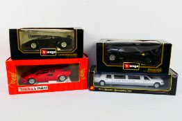 Bburago - Tonka Polistil - Sunnyside - Four boxed diecast model cars in various scales.