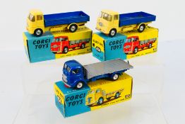 Corgi - 3 x boxed models, Commer 5 ton platform lorry # 454 and 2 x E.R.F.