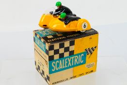 Scalextric - A boxed Typhoon racing motorcycle and sidecar # B/1.