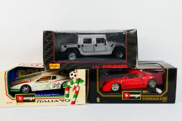 Bburago - Maisto - Three boxed 1:18 scale model cars.