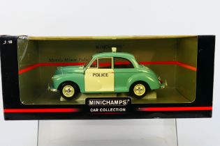 Minichamps - A boxed Morris Minor Police Panda car in 1:18 scale 137090.