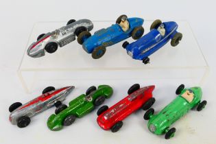 Dinky - A group of unboxed racing cars including Mercedes Benz # 23c, Hotchkiss # 23b,