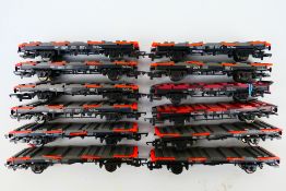 Hornby - 12 x unboxed OO gauge 45 ton bogie bolster wagons # R246.