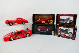 Maisto - Bburago - Superior. A selection of Four boxed diecast models and Two loose.