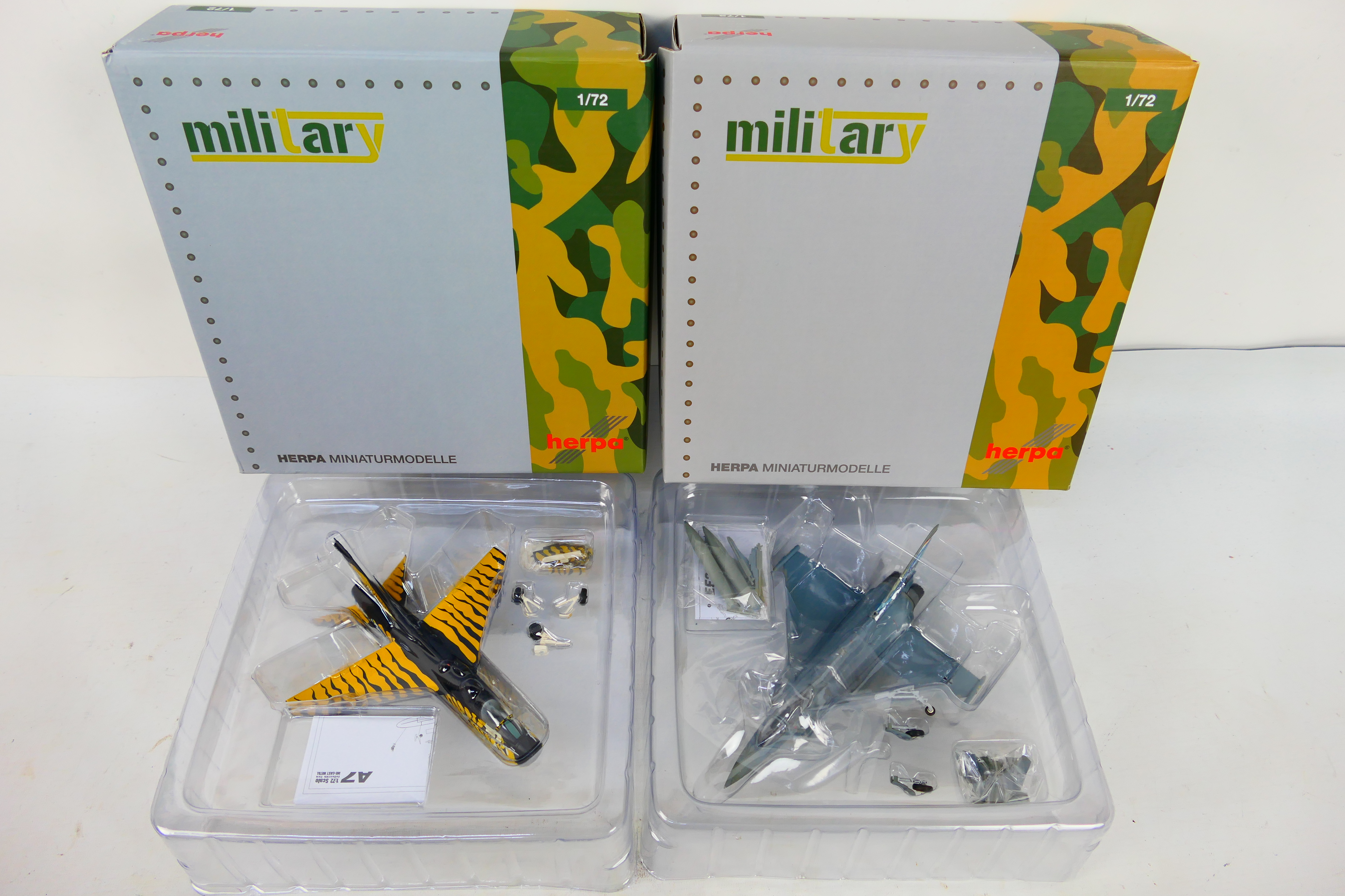 Herpa - Two boxed diecast 1:72 scale military aircraft models from Herpa Military.