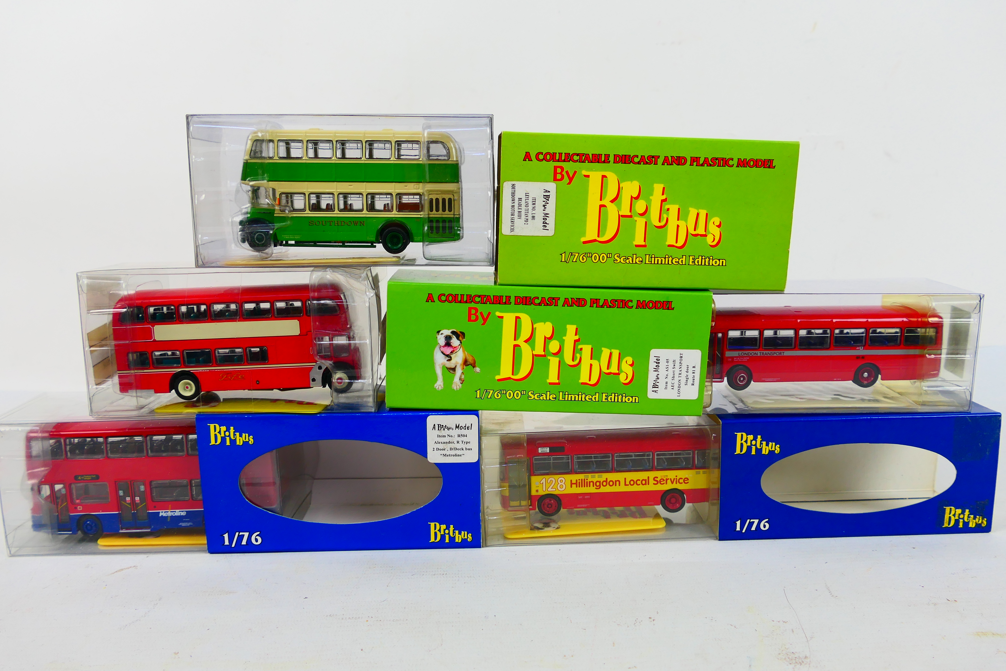 Britbus - 5 x boxed 1:76 limited edition die-cast model Britbus coaches and buses - Lot includes a