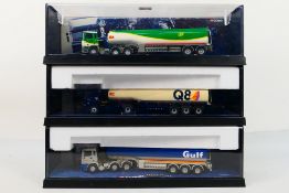 Corgi - 3 x tanker trucks in 1:50 scale, an ERF in Gulf Oil livery # 75101,