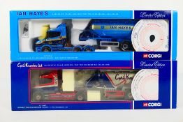 Corgi - 2 x limited edition Scania T Cab models with Feldbinder tanker trailers in 1:50 scale,
