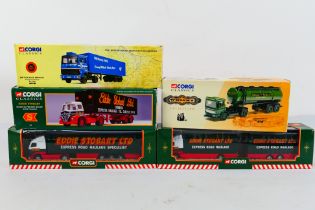 Corgi - 5 x boxed trucks including AEC tanker in Johnnie Walker livery # 20801,