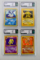 Pokemon - 4 x TFG graded cards, two from the 1999 Base Set,