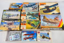 Matchbox - Hasegawa - Academy - Heller - 10 boxed plastic model aircraft kits in 1:72 scale.