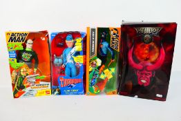 Sideshow Collectibles, Carlton, Hasbro - 4 x boxed figures consisting of Hellboy, Thunderbirds,