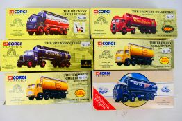 Corgi - 6 x brewery trucks in 1:50 scale including Leyland tanker in Youngers livery # 24301,