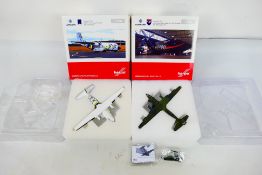 Herpa - Two boxed diecast 1:200 scale Transall C-160 military aircraft models from Herpa.