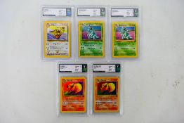 Pokemon - 5 x TFG graded cards from the 1999 Jungle Set, Nidoqueen grade 8, Nidoqueen Holo grade 4,