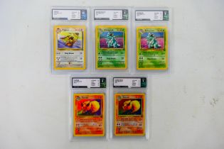 Pokemon - 5 x TFG graded cards from the 1999 Jungle Set, Nidoqueen grade 8, Nidoqueen Holo grade 4,