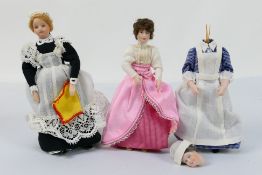 Three off 1:12 scale Dressed Dolls by Ca