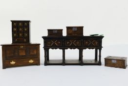 Tudor Time Miniatures by Norman Jones - 1:12 scale lounge furniture comprising an Open Dresser