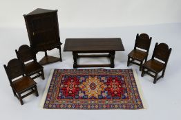 Tudor Time Miniatures by Norman Jones - 1:12 scale dining furniture comprising a large Dining Table