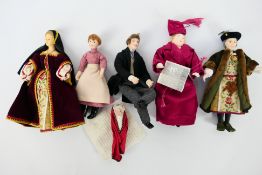 Six off 1:12 scale Dressed Dolls by Caro