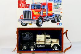Tamiya - A boxed and constructed vintage Tamiya #58064 1:14 scale electric RC 'King Hauler' Tractor