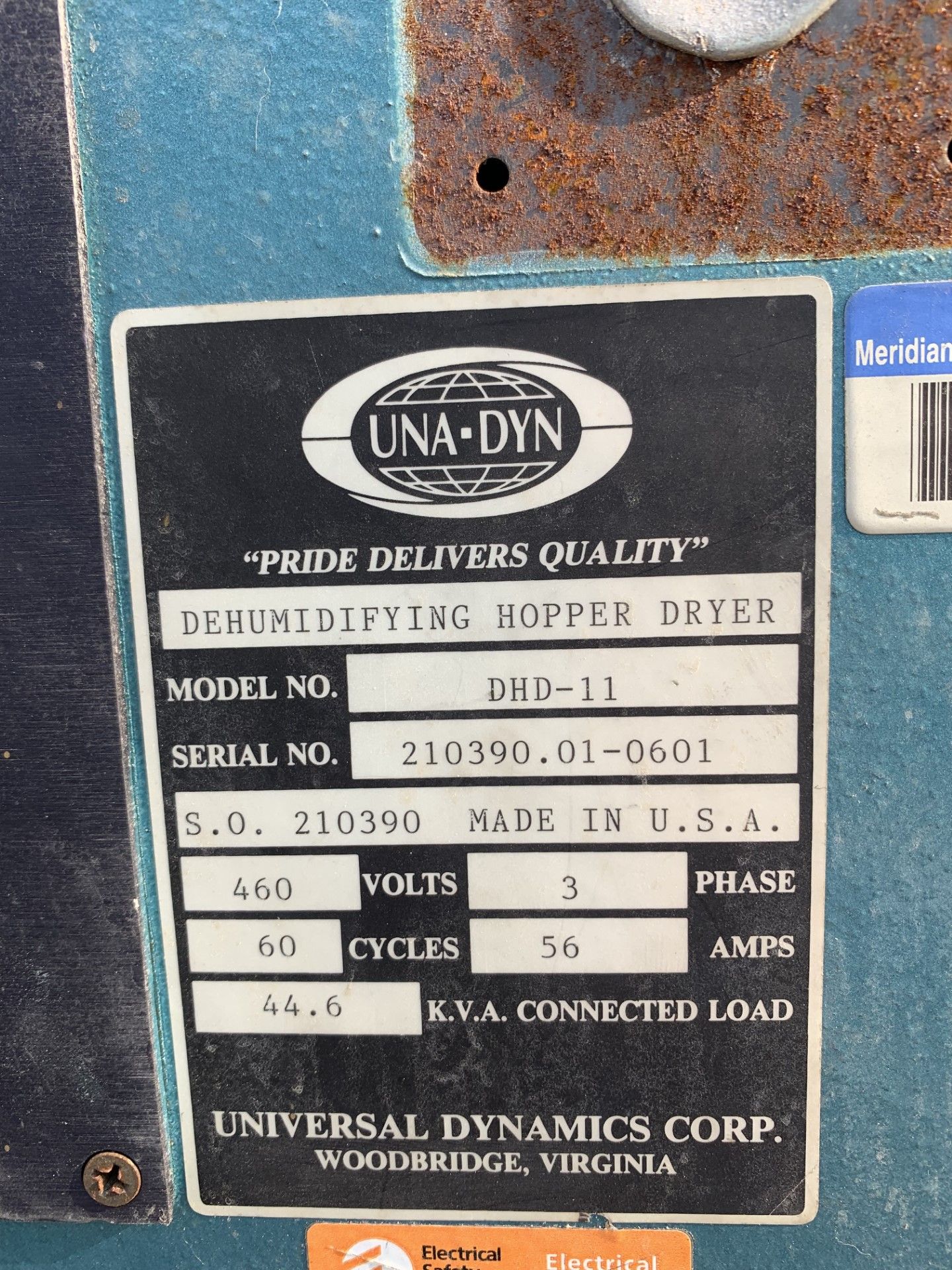 Universal dynamics corp. dehumidifier hopper dryer - Image 4 of 6