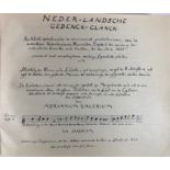 VALERIUS, A. Neder-landsche Gedenck-clanck. (N.pl., 1940-43). Ms. transcript of the