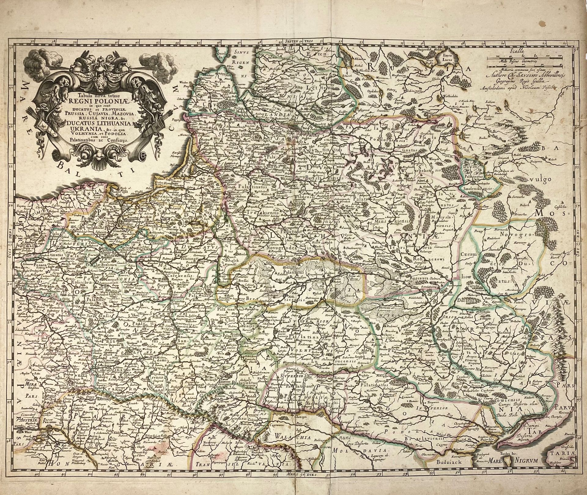 EASTERN EUROPE -- POLAND -- "NOVISSIMA POLONIÆ Regni descriptio". (Amst.), J. Janssonius, (c. 1675 - Bild 2 aus 2