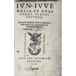 JUVENALIS & PERSIUS. Satyrae. Iam recens rec. Lyon, S. Gryphius, 1538. 159 pp
