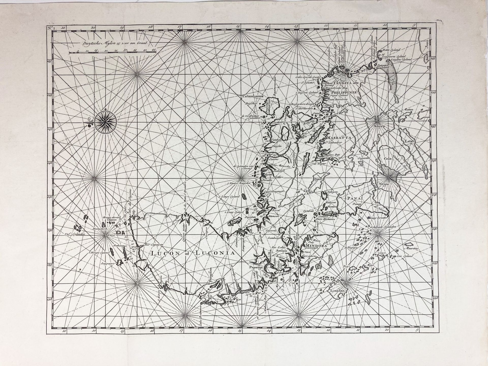 ASIA -- PHILIPPINES -- "LUÇON of Luconia". (Dordrecht, c. 1724). Plain engr. chart of