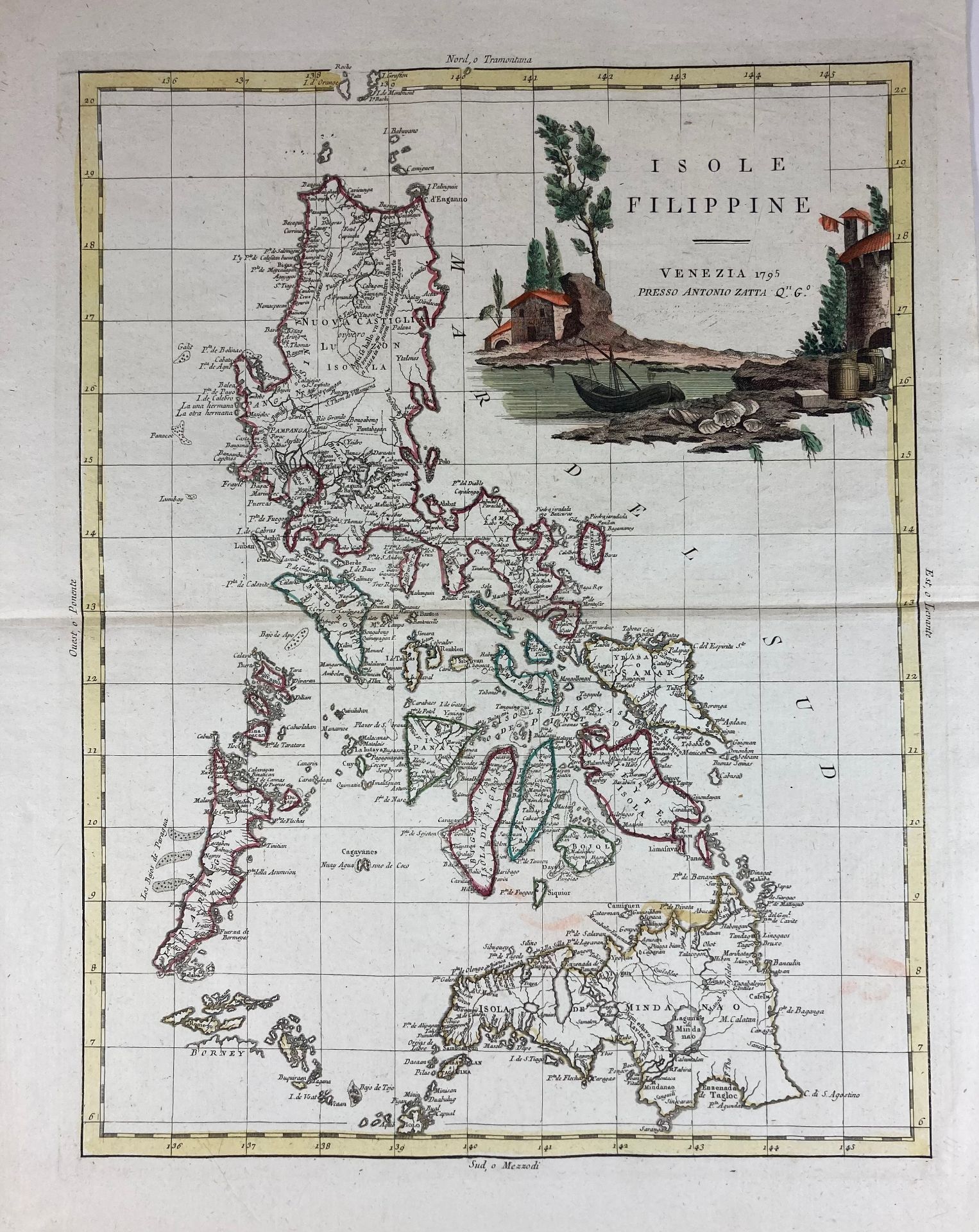 ASIA -- PHILIPPINES -- "ISOLE FILIPPINE". Venice, A. Zatta, 1795. Engr. map in cont