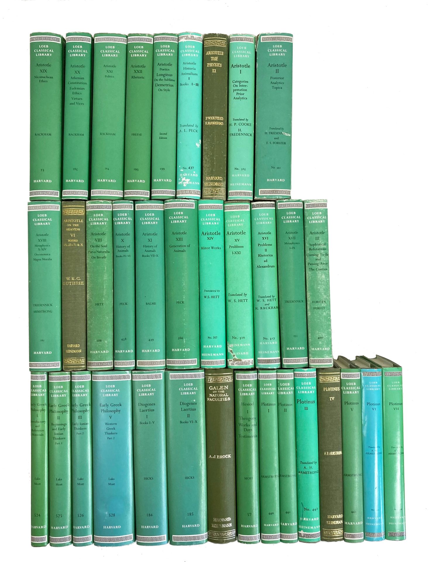 LOEB CLASSICAL LIBRARY. Greek authors. 35 vols of the series. Ocl. (31