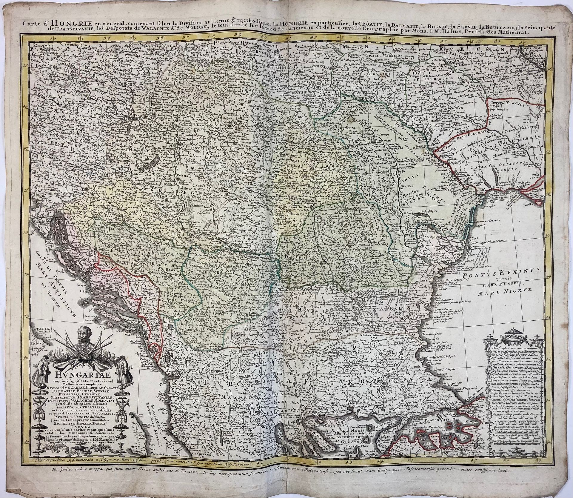 EASTERN EUROPE -- "HUNGARIÆ (…)/Carte de Hongrie (…)". Nürnberg, Heirs of J.B. Homann, n.d