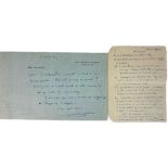 MAURIAC, François (1885-1970). Autograph and signed letter to 'Cher monsieur [Martin J