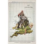 COMIC MAP -- "MAP OF ENGLAND. A Modern St. George and the Dragon