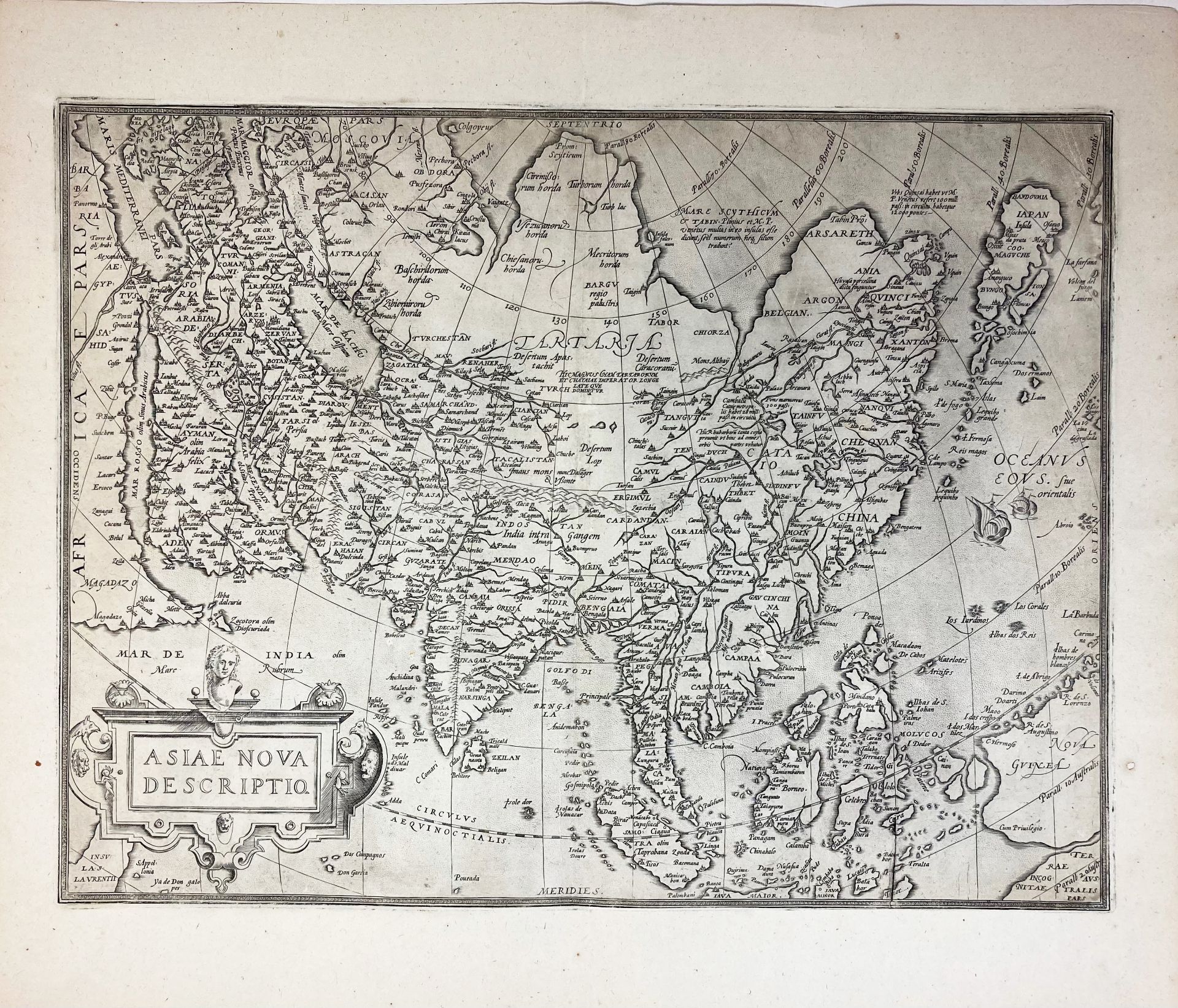 ASIA -- "ASIÆ nova descriptio". (Antwerp, Ortelius, n.d. (2nd h. 17th c.?)). Plain