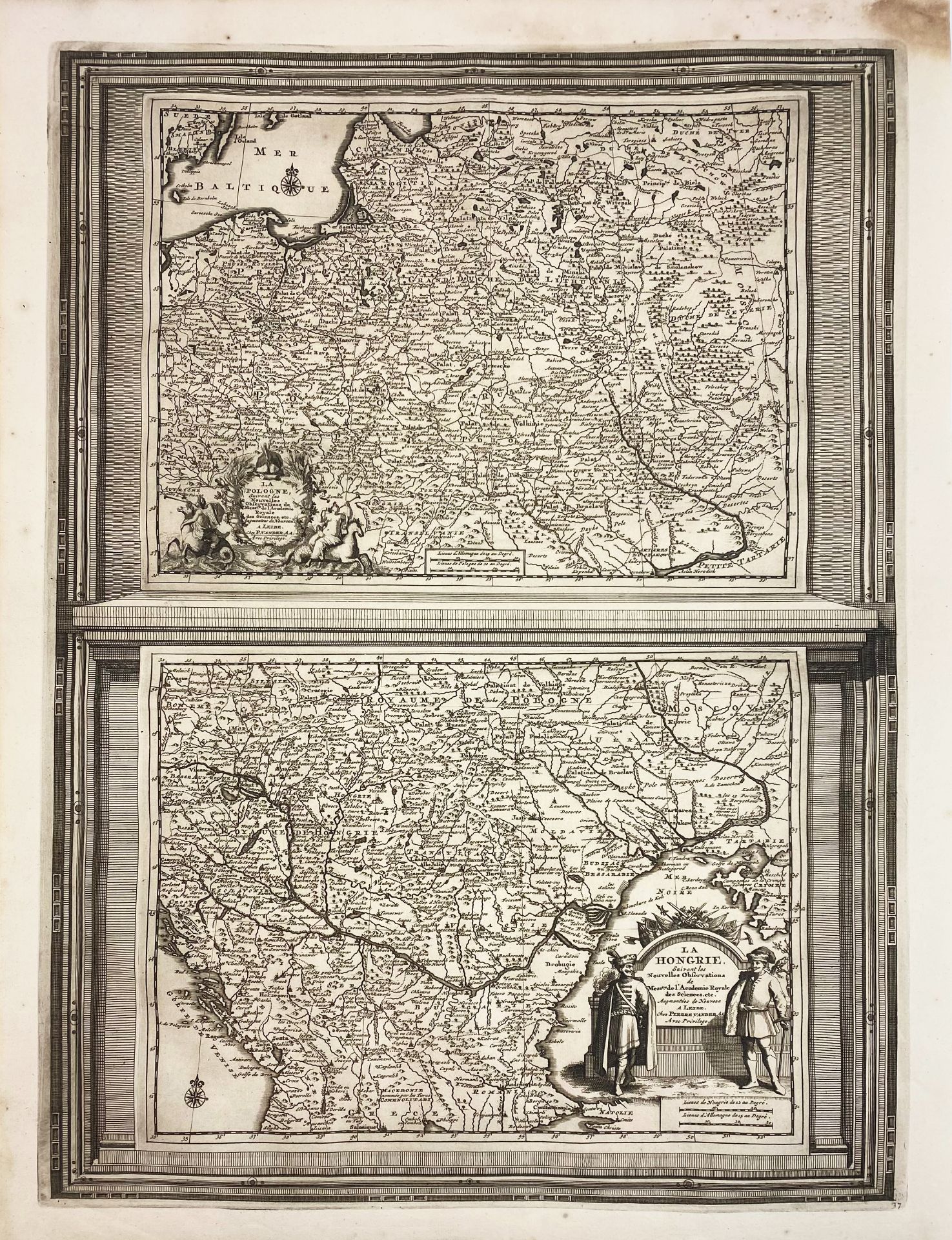 EASTERN EUROPE -- "LA POLOGNE" & "LA HONGRIE". Leyden, P. v.d. Aa, (1713). 2
